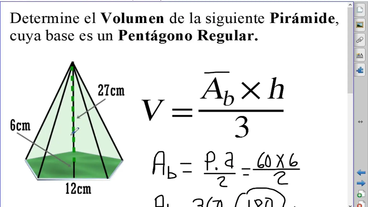 Calcolare l'area della piramide