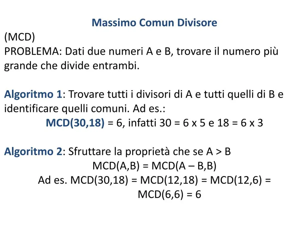 MASSIMO COMUNE DIVISORE - MCD