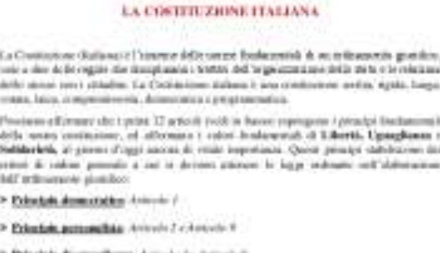 Quali sono i primi 12 articoli della Costituzione italiana