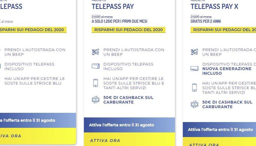 Quanto costa il Telepass in un anno?