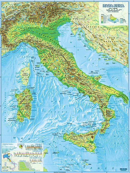 cartina fisica Italia