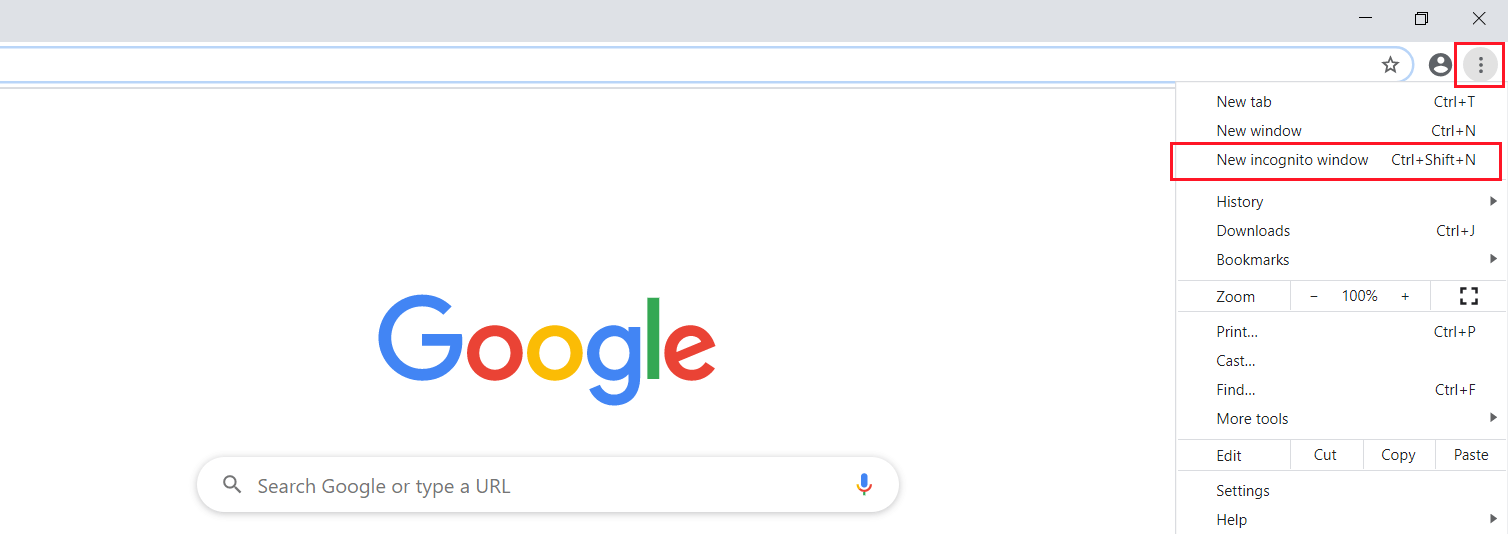 menu button in google chrome