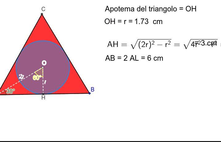 Come si calcola l'apotema in un triangolo?