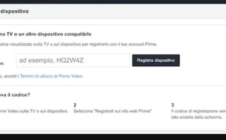 Come collegare Amazon Prime alla televisione codice?