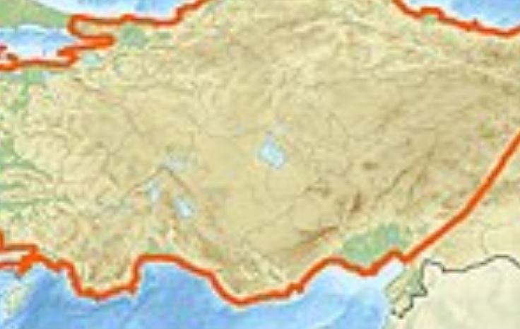 A quale continente appartiene la penisola anatolica raffigurata sulla cartina?