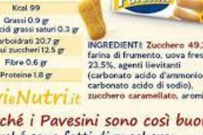 Quante calorie ci sono in un Pavesino?