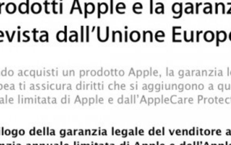 Cosa significa garanzia italia iPhone?